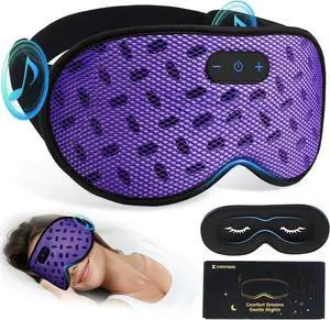 Sleep Eye Mask Bluetooth Headphones - 3D Contoured Zero Pressure Sleeping Masks 100% Blackout Eye Cover Breathable Sleeping Mask for Side Sleepers Wireless Earphone Ear Muff Headband Women Men Gift Sleep Eye Mask Bluetooth Headphones - 3D Contoured Zero Pressure Sleeping Masks 100% Blackout Eye Cover Breathable Sleeping Mask for Side Sleepers Wireless Earphone Ear Muff Headband Women Men Gift