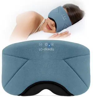 Sleep Mask with Headphones Bluetooth 5.4, Wireless Music Eye Mask for Sleeping Headphones with Soft Bamboo Cotton Cooling Breathable,Ultra-Thin Stereo Speaker for Side Sleepers - Ash Blue Sleep Mask with Headphones Bluetooth 5.4, Wireless Music Eye Mask for Sleeping Headphones with Soft Bamboo Cotton Cooling Breathable,Ultra-Thin Stereo Speaker for Side Sleepers - Ash Blue