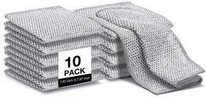 Non Scratch Wire Dishcloth, Multipurpose Wire Dishwashing Rag for Wet and Dry, Multifunctional Dish Rags for Washing Dishes, Reusable Steel Wool Scrubber for Kitchen Cleaning Non Scratch Wire Dishcloth, Multipurpose Wire Dishwashing Rag for Wet and Dry, Multifunctional Dish Rags for Washing Dishes, Reusable Steel Wool Scrubber for Kitchen Cleaning