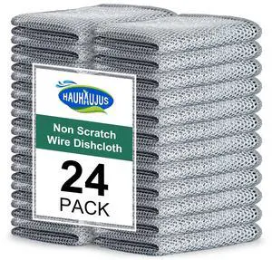 Non Scratch Wire Dishcloth, Wire Dishwashing Rags, Silver Mesh Dish Cloths, Reusable Metal Mesh Cleaning Cloths,Cookware, Sinks, Stove Tops, 24 PCS (7.87X7.87) Non Scratch Wire Dishcloth, Wire Dishwashing Rags, Silver Mesh Dish Cloths, Reusable Metal Mesh Cleaning Cloths,Cookware, Sinks, Stove Tops, 24 PCS (7.87X7.87)