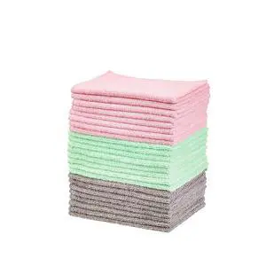 Microfiber Cleaning Cloths, Ultra-Soft and Highly Absorbent, Streak-Free, Lint-Free, Scratch-Free, Washable, for Car Detailing and Glass Cleaning, 16" x 12", Green/Gray/Pink, 24-Pack Microfiber Cleaning Cloths, Ultra-Soft and Highly Absorbent, Streak-Free, Lint-Free, Scratch-Free, Washable, for Car Detailing and Glass Cleaning, 16" x 12", Green/Gray/Pink, 24-Pack