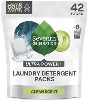 Seventh Generation, Laundry Detergent Packs Ultra Power Plus 42 Count, 29.6 Ounce Seventh Generation, Laundry Detergent Packs Ultra Power Plus 42 Count, 29.6 Ounce