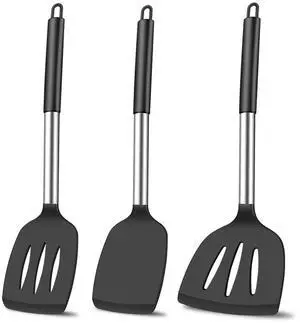 3Pcs Silicone Spatula Set Heat Resistant Spatulas for Nonstick Cookware Fish Turner Plastic Spatulas Rubber Wok Spatula, Long Large Spatula Silicone Cooking Use Kitchen Utensils Set 3Pcs Silicone Spatula Set Heat Resistant Spatulas for Nonstick Cookware Fish Turner Plastic Spatulas Rubber Wok Spatula, Long Large Spatula Silicone Cooking Use Kitchen Utensils Set