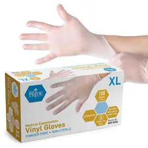 Disposable Medical Grade Vinyl Exam Gloves, Latex & Powder Free, Ultra-Strong, for Healthcare & Food Handling (X-Large (Pack of 100) 100 Clear) Disposable Medical Grade Vinyl Exam Gloves, Latex & Powder Free, Ultra-Strong, for Healthcare & Food Handling (X-Large (Pack of 100) 100 Clear)