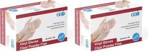 Disposable Vinyl Gloves - Clear, Powder-Free, Latex-Free, Ambidextrous, Large/Extra Large, 100 Count Disposable Vinyl Gloves - Clear, Powder-Free, Latex-Free, Ambidextrous, Large/Extra Large, 100 Count