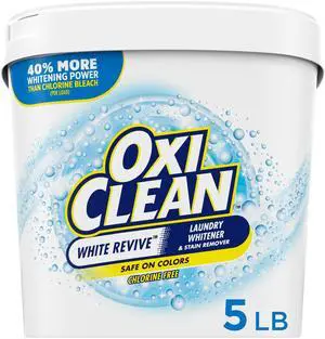 White Revive Laundry Whitener and Stain Remover Powder, Alternative to Bleach for Laundry, 5 lb White Revive Laundry Whitener and Stain Remover Powder, Alternative to Bleach for Laundry, 5 lb