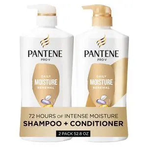 Shampoo & Conditioner Set, Daily Moisture Renewal - Pro-V Nutrients for Dry, Color-Treated, Straight to Curly Hair, 72-Hour Hydration & Softness, 52.8 Oz Total + Miracle Rescue Shot (0.5 Oz) Shampoo & Conditioner Set, Daily Moisture Renewal - Pro-V Nutrients for Dry, Color-Treated, Straight to Curly Hair, 72-Hour Hydration & Softness, 52.8 Oz Total + Miracle Rescue Shot (0.5 Oz)