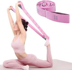 11 Loops Stretching band - Yoga, Pilates, Ballet Stretching Band for Flexibility, Leg Stretching, and Exercise - Stretching equipment for Dance and Fitness (11 Grids-Pink) 11 Loops Stretching band - Yoga, Pilates, Ballet Stretching Band for Flexibility, Leg Stretching, and Exercise - Stretching equipment for Dance and Fitness (11 Grids-Pink)