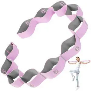 Stretching Strap with 11 Loops, Stretch Out Straps for Physical Therapy, Yoga, Pilates, Ballet, Versatile Stretch Out Strap for Flexibility, Dance & Home Workouts, Full Body Stretching Stretching Strap with 11 Loops, Stretch Out Straps for Physical Therapy, Yoga, Pilates, Ballet, Versatile Stretch Out Strap for Flexibility, Dance & Home Workouts, Full Body Stretching