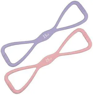 Figure 8 Resistance Bands, 2 Pack Silicone Stretch Bands for Yoga, Pilates, Home Workout, Non Slip Exercise Bands with Handles, 15LB 25LB Set for Arms, Back, Legs, Glutes Figure 8 Resistance Bands, 2 Pack Silicone Stretch Bands for Yoga, Pilates, Home Workout, Non Slip Exercise Bands with Handles, 15LB 25LB Set for Arms, Back, Legs, Glutes