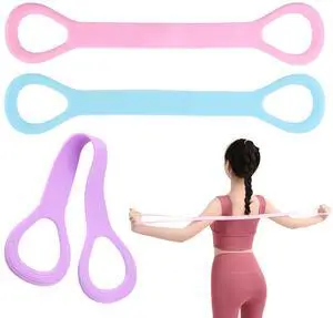 3pc Figure 8 Resistance Band, Arm Back Shoulder Exercise Bands, Elastic Rope Stretch Fitness Band, 8 Shaped Stretch Band for Chest Expander, Yoga Gym Fitness Pulling Rope 3pc Figure 8 Resistance Band, Arm Back Shoulder Exercise Bands, Elastic Rope Stretch Fitness Band, 8 Shaped Stretch Band for Chest Expander, Yoga Gym Fitness Pulling Rope
