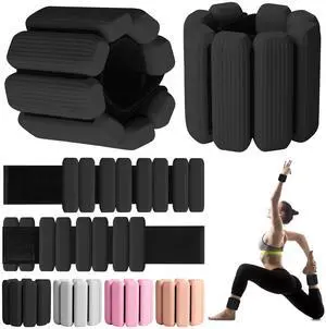 Wrist Weights, 2Pack Adjustable Wearable Wrist Ankle Weights for Women/Men, Silicone Wrist Bangles for Walking, Yoga, Pilates, and Gym, Arm & Leg Workout, 2lb (Black) Wrist Weights, 2Pack Adjustable Wearable Wrist Ankle Weights for Women/Men, Silicone Wrist Bangles for Walking, Yoga, Pilates, and Gym, Arm & Leg Workout, 2lb (Black)