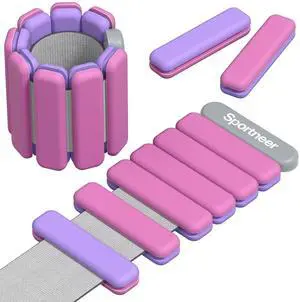 Wrist & Ankle Weights for Women Men 4 lbs (2 lb Each) Adjustable Silicone Weighted Bracelet Set for Gym Yoga Pilates Cardio Strength Training Wearable Arm Hand Workout Weights Wrist & Ankle Weights for Women Men 4 lbs (2 lb Each) Adjustable Silicone Weighted Bracelet Set for Gym Yoga Pilates Cardio Strength Training Wearable Arm Hand Workout Weights