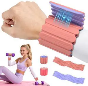 Adjustable Wrist & Ankle Weights 2Pack, Wearable Silicone Weighted Bracelet for Women, Arm Leg Weights for Home Gym Workout, Jogging, Yoga & Pilates, Pink Purple, 2.2LB Adjustable Wrist & Ankle Weights 2Pack, Wearable Silicone Weighted Bracelet for Women, Arm Leg Weights for Home Gym Workout, Jogging, Yoga & Pilates, Pink Purple, 2.2LB