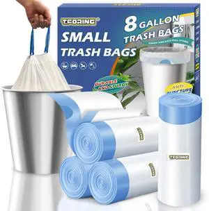 Medium 8 Gallon Trash Bags Drawstring,1.2 Mil,Unscented,100 Count Medium 8 Gallon Trash Bags Drawstring,1.2 Mil,Unscented,100 Count