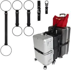 Adjustable Luggage Straps for Suitcases 3 PCS Connect Suitcases Adjustable Luggage Straps for Suitcases 3 PCS Connect Suitcases