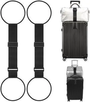 Adjustable Add A Bag Luggage Connector Straps for Suitcases, 2 Pack Adjustable Add A Bag Luggage Connector Straps for Suitcases, 2 Pack