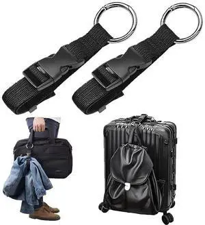 2 Pack Luggage Straps - Adjustable Suitcase Belts Luggage Connector Straps - Travel Accessories Jacket Gripper Arm Saver Easy to Carry Extra Bags (Black) 2 Pack Luggage Straps - Adjustable Suitcase Belts Luggage Connector Straps - Travel Accessories Jacket Gripper Arm Saver Easy to Carry Extra Bags (Black)