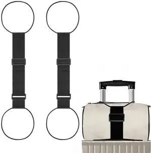 2Pcs Luggage Straps for Suitcases, Adjustable Luggage Connector Straps, Luggage Straps Bag Bungee, Add a Bag Easy to Travel Suitcase (Black) 2Pcs Luggage Straps for Suitcases, Adjustable Luggage Connector Straps, Luggage Straps Bag Bungee, Add a Bag Easy to Travel Suitcase (Black)