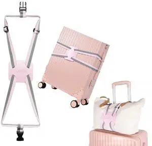 Luggage Straps for Suitcases, Travel Accessories to Connect Two Suitcase, Add A Bag Luggage Strap for Carry On Luggages Adjustable Buckle Belt (Grey/Pink-1pcs) Luggage Straps for Suitcases, Travel Accessories to Connect Two Suitcase, Add A Bag Luggage Strap for Carry On Luggages Adjustable Buckle Belt (Grey/Pink-1pcs)