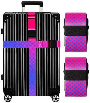 Luggage Straps for Suitcases TSA Approved-2 Pack Bright Personalized Luggage Belt Strap for Suitcase/Carry On Bag Luggage Accessories for Travel (Gradient) Luggage Straps for Suitcases TSA Approved-2 Pack Bright Personalized Luggage Belt Strap for Suitcase/Carry On Bag Luggage Accessories for Travel (Gradient)