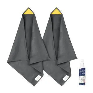 2 Pack Magnetic Whiteboard Cleaning Cloth, Dry Erase Cleaning Cloth for Classroom, Home and Office Use, Reusable & Washable, Gray, 12" x 12", 1 Bottle of 3.4 fl oz Whiteboard Cleaner Included 2 Pack Magnetic Whiteboard Cleaning Cloth, Dry Erase Cleaning Cloth for Classroom, Home and Office Use, Reusable & Washable, Gray, 12" x 12", 1 Bottle of 3.4 fl oz Whiteboard Cleaner Included