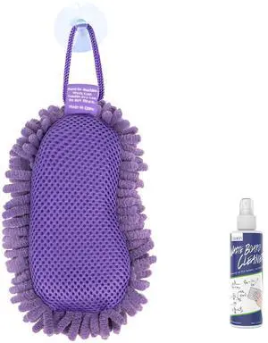 Shag Dry Erase Eraser (3.4 Fl Oz Whiteboard Cleaner Included), Whiteboard Eraser with Suction Cup, Microfiber, Washable, for Classroom, Home and Office Use, Purple Shag Dry Erase Eraser (3.4 Fl Oz Whiteboard Cleaner Included), Whiteboard Eraser with Suction Cup, Microfiber, Washable, for Classroom, Home and Office Use, Purple