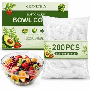 200 Pack Plastic Bowl Covers for Bread Proofing, Food Covers with Elastic Edge, Stretch Shower Caps for Sourdough Bread, Disposable Dish Cover Fits Bowls & Plates Up to 9.5" Keep Food Fresh 200 Pack Plastic Bowl Covers for Bread Proofing, Food Covers with Elastic Edge, Stretch Shower Caps for Sourdough Bread, Disposable Dish Cover Fits Bowls & Plates Up to 9.5" Keep Food Fresh