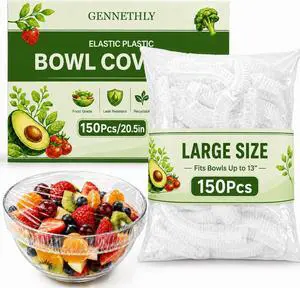 150 Pack Plastic Bowl Covers for Bread Proofing, Extra Large Food Covers with Elastic Edge, Stretch Shower Caps for Sourdough Bread, Disposable Dish Cover Fits Bowls & Plates Up to 13" Keep Food Fresh 150 Pack Plastic Bowl Covers for Bread Proofing, Extra Large Food Covers with Elastic Edge, Stretch Shower Caps for Sourdough Bread, Disposable Dish Cover Fits Bowls & Plates Up to 13" Keep Food Fresh