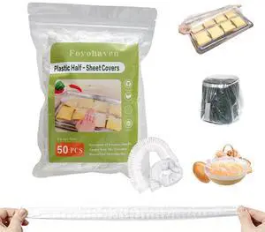 50 Pcs Extra Large Elastic Reusable Plastic Covers - 13x18 In for Half Sheet Pans & 10-19 In Bowls, BPA Free Transparent Lids for Dough Proofing, Meal Prep & BBQ 50 Pcs Extra Large Elastic Reusable Plastic Covers - 13x18 In for Half Sheet Pans & 10-19 In Bowls, BPA Free Transparent Lids for Dough Proofing, Meal Prep & BBQ