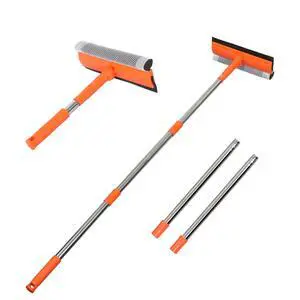 Professional Window Squeegee,2 in 1 Squeegee Window Cleaner with Long Stainless Steel Handle,Sponge Car Window Squeegee for Gas Station, Glass,Shower (Sponge Style) Professional Window Squeegee,2 in 1 Squeegee Window Cleaner with Long Stainless Steel Handle,Sponge Car Window Squeegee for Gas Station, Glass,Shower (Sponge Style)