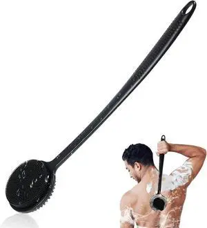 Silicone Back Scrubber for Shower, 17in Lengthen Long Handle Body Brush, Double Sided Shower Brush for Shower Exfoliating and Massage Can Produce Rich Foam, Long Handle Back Scrubber for Men Silicone Back Scrubber for Shower, 17in Lengthen Long Handle Body Brush, Double Sided Shower Brush for Shower Exfoliating and Massage Can Produce Rich Foam, Long Handle Back Scrubber for Men