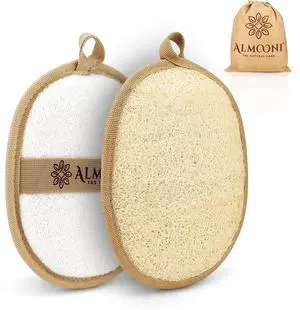 Natural Loofah Exfoliating Body Scrubber, Made with Natural Egyptian Shower Loofah Sponge, Bath Shower Loofah Sponge for Women and Men, for Face and Body That Gets You Clean - 2 Count (1 Pack) Natural Loofah Exfoliating Body Scrubber, Made with Natural Egyptian Shower Loofah Sponge, Bath Shower Loofah Sponge for Women and Men, for Face and Body That Gets You Clean - 2 Count (1 Pack)