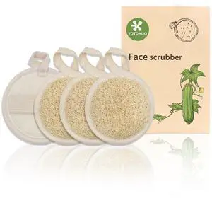 Natural Loofah Face Scrubber (4Pack),Exfoliating Facial Scrub Pads Made from Organic Luffa for Women and Men Natural Loofah Face Scrubber (4Pack),Exfoliating Facial Scrub Pads Made from Organic Luffa for Women and Men