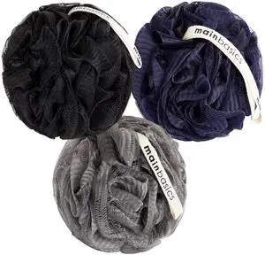 Bath Shower Loofah Sponge Pouf Body Scrubber Exfoliator Body Wash Sponge (Set of 3, Black Ice) Bath Shower Loofah Sponge Pouf Body Scrubber Exfoliator Body Wash Sponge (Set of 3, Black Ice)