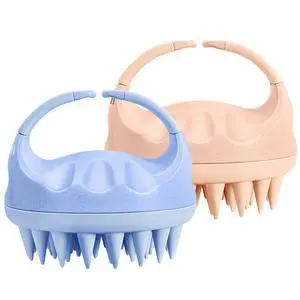 Silicone Bristles Scalp Scrubber & Massager for Hair Growth, Dandruff Removal & Relaxation - Shampoo Brush with Wet/Dry Hair (Pink & Blue) Silicone Bristles Scalp Scrubber & Massager for Hair Growth, Dandruff Removal & Relaxation - Shampoo Brush with Wet/Dry Hair (Pink & Blue)