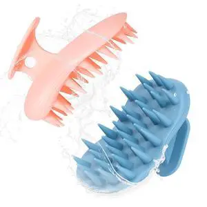 2pcs Shampoo Brush Hair Scalp Massager,100% Silicone Scalp Scrubber,Scalp Exfoliator for Stress Relax Hair Growth(Blue+Orange) 2pcs Shampoo Brush Hair Scalp Massager,100% Silicone Scalp Scrubber,Scalp Exfoliator for Stress Relax Hair Growth(Blue+Orange)