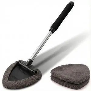 Window & Windshield Cleaner, Extendable, 3 Microfiber Pads (Grey) Window & Windshield Cleaner, Extendable, 3 Microfiber Pads (Grey)