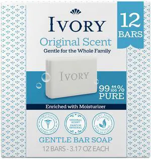 Gentle Bar Soap, Designed for Whole Family, 99.44% Pure Formula, Plant-Based Cleanser, Made Without Heavy Perfumes, Parabens & Phthalates, for All Skin Types, Original Scent, 3.17 oz (12 Count) Gentle Bar Soap, Designed for Whole Family, 99.44% Pure Formula, Plant-Based Cleanser, Made Without Heavy Perfumes, Parabens & Phthalates, for All Skin Types, Original Scent, 3.17 oz (12 Count)