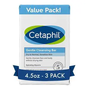 Gentle Cleansing Bar, Bar, Nourishing Cleansing Bar for Dry, Sensitive Skin, Non-Comedogenic, Non-Irritating for Sensitive Skin, 4.5 Ounce, 3 Count Gentle Cleansing Bar, Bar, Nourishing Cleansing Bar for Dry, Sensitive Skin, Non-Comedogenic, Non-Irritating for Sensitive Skin, 4.5 Ounce, 3 Count