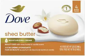 Beauty Bar Soap Shea Butter 4 Count for Nourished, Radiant Skin, Enriches Skin 3.75 oz Beauty Bar Soap Shea Butter 4 Count for Nourished, Radiant Skin, Enriches Skin 3.75 oz