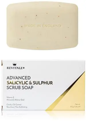 Advanced BHA Salicylic Acid & Sulphur Scrub Soap Clarifying Exfoliating Bar Advanced BHA Salicylic Acid & Sulphur Scrub Soap Clarifying Exfoliating Bar