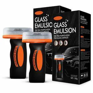 Glass Oil Film Remover for Car, 100ml Roll-On Glass Compound with Cleaning Board, Removes Oil Film & Smudges, Improve Windshield Clarity for Safe Driving Glass Oil Film Remover for Car, 100ml Roll-On Glass Compound with Cleaning Board, Removes Oil Film & Smudges, Improve Windshield Clarity for Safe Driving