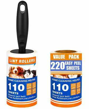 Lint Roller 220 Sheets with 1 Handle, Pet Hair Remover for Laundry, Extra Sticky Lint Rollers for Pet Hair on Clothes, Furniture & Car - Dog & Cat Hair Removal Tool Lint Roller 220 Sheets with 1 Handle, Pet Hair Remover for Laundry, Extra Sticky Lint Rollers for Pet Hair on Clothes, Furniture & Car - Dog & Cat Hair Removal Tool