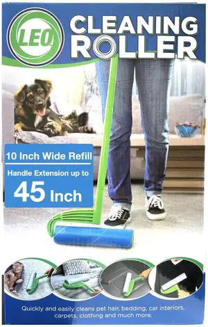 10-Inch Wide Lint Roller with Extendable Handle, Includes 1 Refill (25 Sheets), Extra Sticky for Pet Hair, Carpet & Floor Cleaning (1 Mega Roller) 10-Inch Wide Lint Roller with Extendable Handle, Includes 1 Refill (25 Sheets), Extra Sticky for Pet Hair, Carpet & Floor Cleaning (1 Mega Roller)