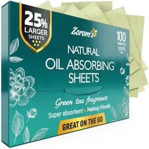 Natural Green Tea Oil Blotting Sheets for Face - 25% Larger - 100 Makeup Friendly Blotting Papers for Face - Easy Dispensing Oil Absorbing Sheets Natural Green Tea Oil Blotting Sheets for Face - 25% Larger - 100 Makeup Friendly Blotting Papers for Face - Easy Dispensing Oil Absorbing Sheets