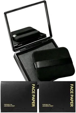 Bamboo Charcoal Oil Blotting Paper - 300 Sheets w/Mirror, Puff & Refills, Absorbs Excess Face Oil, Controls Shine, Gentle for Makeup Use Bamboo Charcoal Oil Blotting Paper - 300 Sheets w/Mirror, Puff & Refills, Absorbs Excess Face Oil, Controls Shine, Gentle for Makeup Use