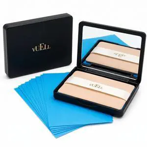 Mirror Compact Oil Blotting Sheets for Face with Wide Puff Mirror Compact Oil Blotting Sheets for Face with Wide Puff