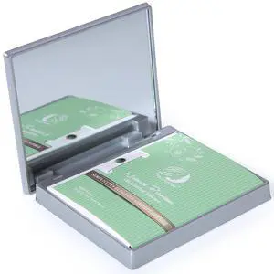 Makeup Mirror with Facial Oil Blotting Paper Sheets Green Tea 100 Counts, Silver Compact Folding Cosmetic Travel Mirror Makeup Mirror with Facial Oil Blotting Paper Sheets Green Tea 100 Counts, Silver Compact Folding Cosmetic Travel Mirror