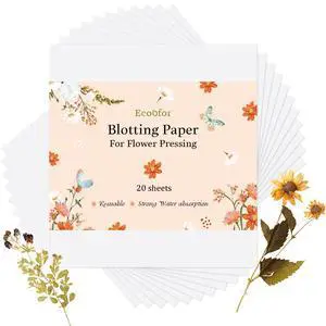 Blotting Paper for Flower Press, 20 Sheets Highly Absorbent and Reusable Blotter Paper for Flower Press Paper Craft 9 x 9 inch Blotting Paper for Flower Press, 20 Sheets Highly Absorbent and Reusable Blotter Paper for Flower Press Paper Craft 9 x 9 inch